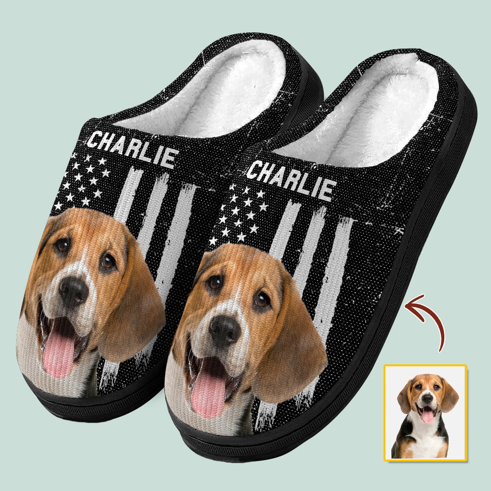 GeckoCustom Custom Photo Dog Cat USA Flag Pet Slipper N369 HN590