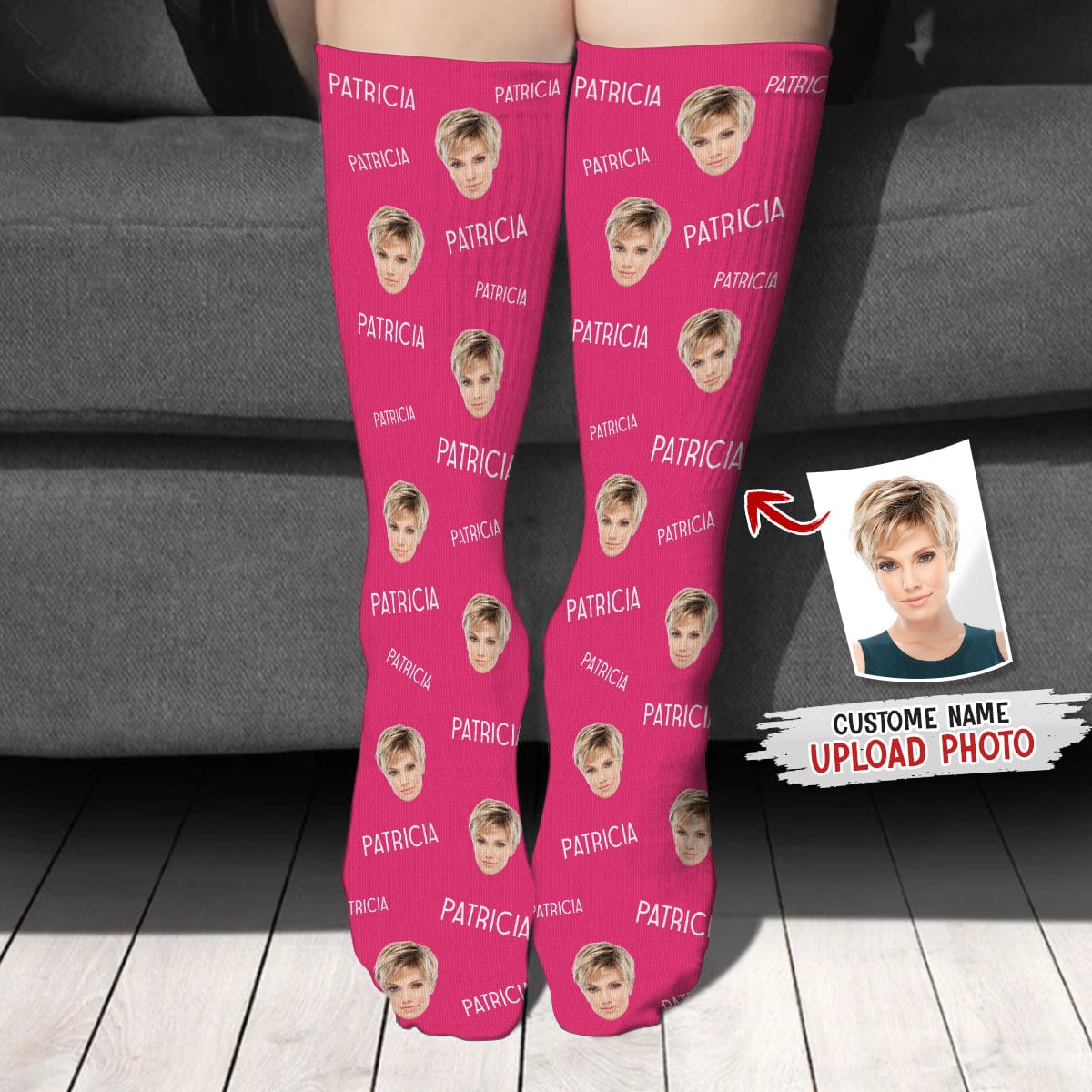 GeckoCustom Custom Photo Face Socks N369 HN590