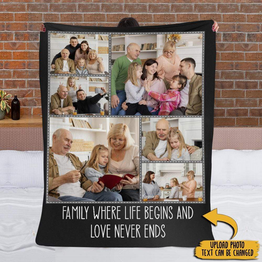 GeckoCustom Custom Photo Fleece Blanket, Family Blanket, Besties Blanket HN590