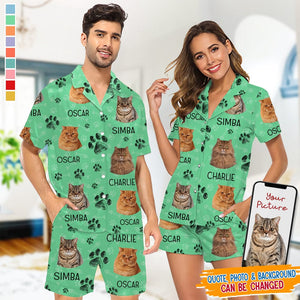 GeckoCustom Custom Photo For Cat Lover Short Pajamas N304