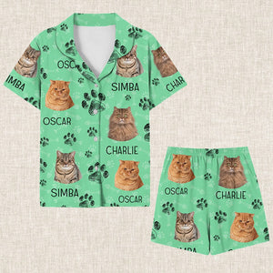 GeckoCustom Custom Photo For Cat Lover Short Pajamas N304