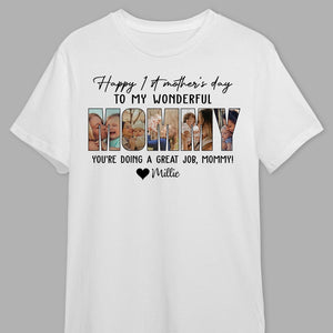 GeckoCustom Custom Photo Happy 1st Mother's Day Mummy Bright Shirt N304 889034 Premium Tee (Favorite) / P Light Blue / S