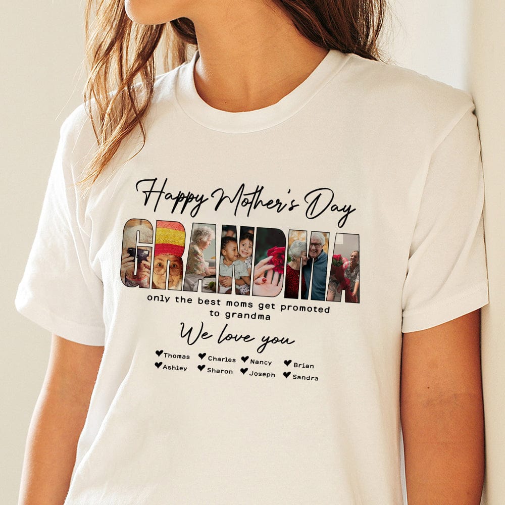 GeckoCustom Custom Photo Happy Mother's Day Grandma Gift From Grandkids Shirt N304 889059