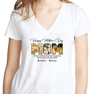 GeckoCustom Custom Photo Happy Mother's Day To Dog Mom Bright Shirt K228 956