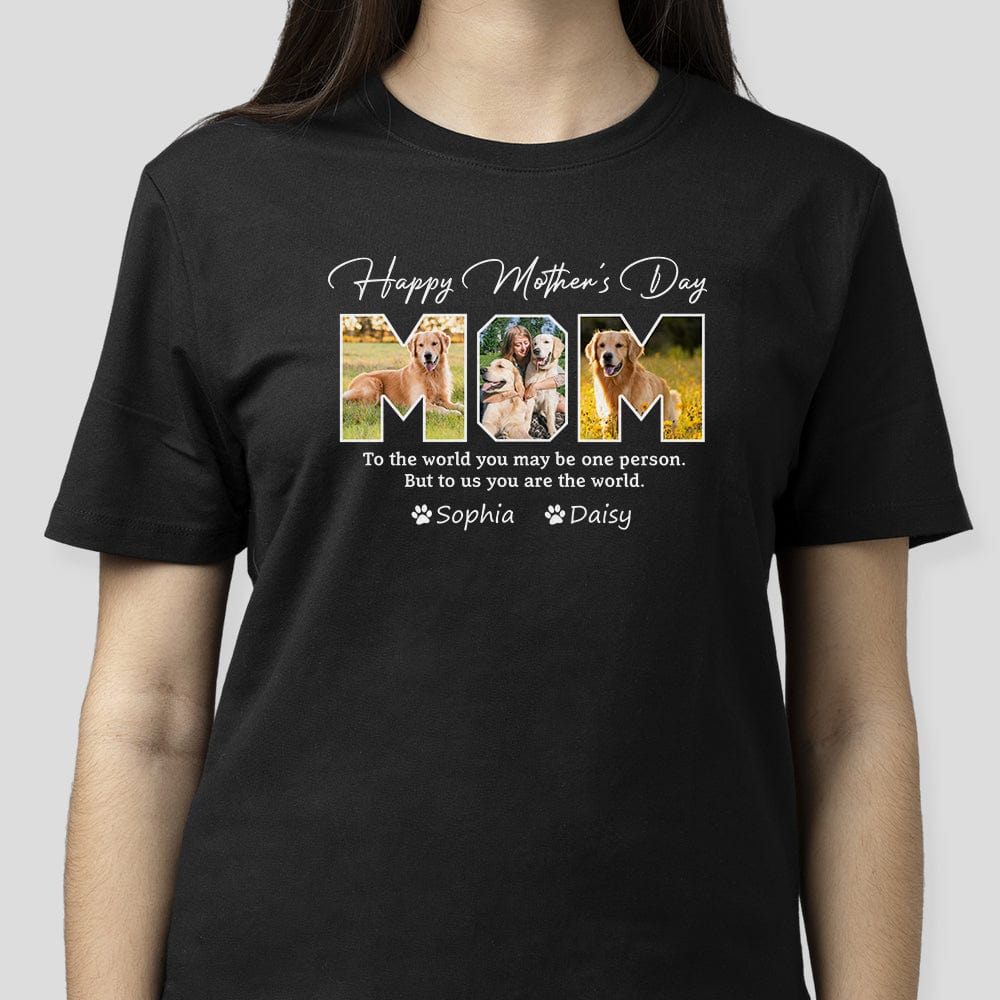 GeckoCustom Custom Photo Happy Mother's Day To Dog Mom Shirt K228 889099