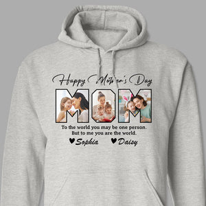 GeckoCustom Custom Photo Happy Mother's Day To My World Bright Shirt K228 956 Pullover Hoodie / Sport Grey Colour / S