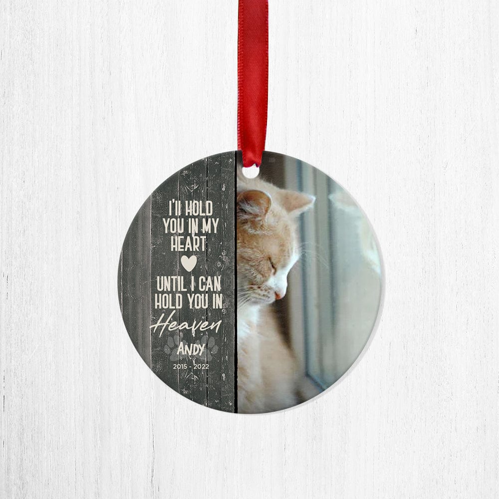 GeckoCustom Custom Photo I'll Hold You In My Heart Dog Cat Wood Ornament K228 HN590