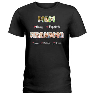 GeckoCustom Custom Photo Mom Grandma Dark Shirt N304 889058 Women Tee / Black Color / S