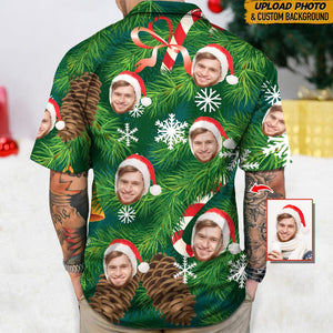 GeckoCustom Custom Photo Snow Christmas Hawaii Shirt N304 HN590