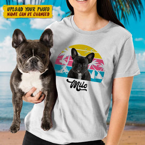 GeckoCustom Custom Photo Summer Vibes Beach Dog Shirt K228 HN590