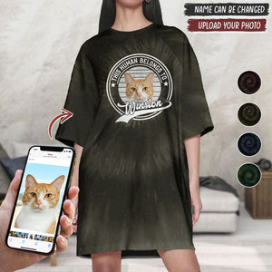 GeckoCustom Custom Photo The Human Belongs To Dog Raglan Nightgown T368 HN590