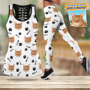 GeckoCustom Custom Photo With Accessory Pattern Cat Lover Legging Set T368