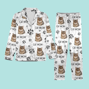 GeckoCustom Custom Photo With Black Paw Icon Cat Pajamas N304