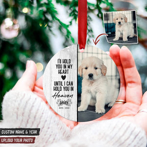 GeckoCustom Custom Photo You Left Paw Prints On Our Hearts Dog Cat Wood Ornament K228 HN590