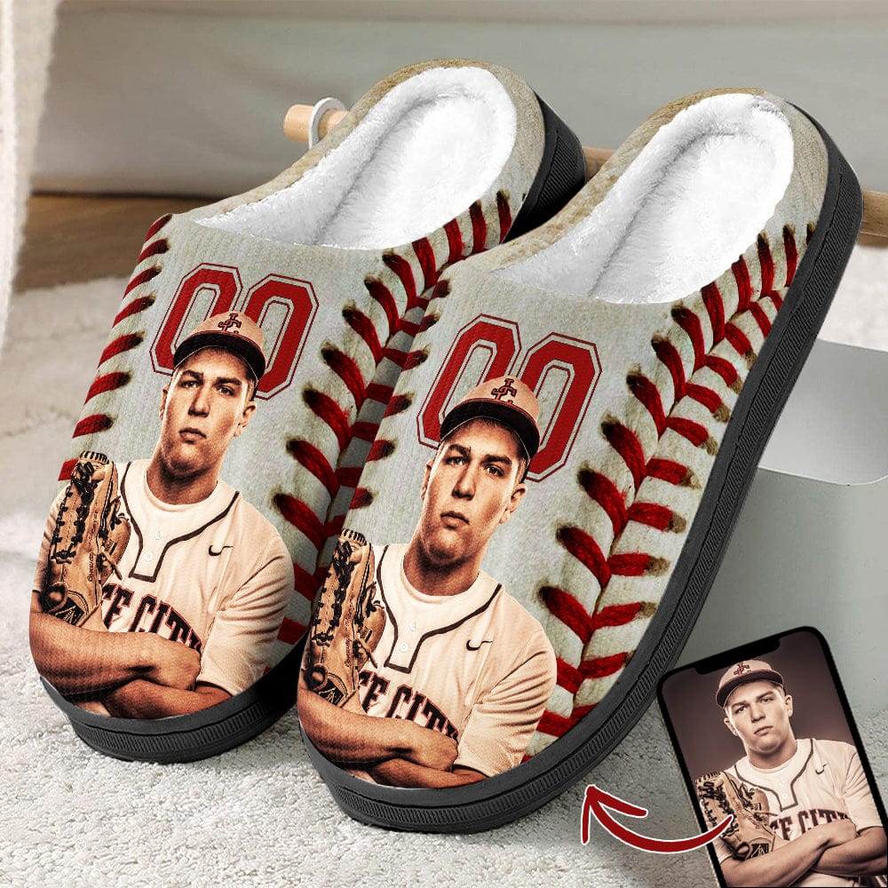 GeckoCustom Custom Portrait Photo Baseball Sports And Accessories Slipper N369 HN590