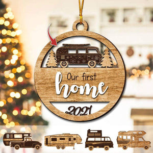 GeckoCustom Custom RV Camping Cut Out Wood Ornament HN590 1 Piece