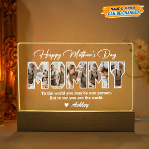 GeckoCustom Custom Shape Happy Mother's Day Acrylic Plaque LED Night Light K228 HN590 Acrylic / 7.9"x4.5"