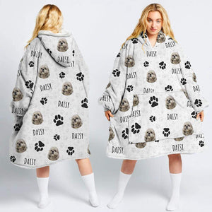 GeckoCustom Custom Text And Upload Photo Dog/Cat Hoodie Blanket HN590