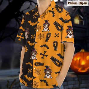 GeckoCustom Dog Cat Clipart Halloween Man Hawaiian Shirt K228 HN590