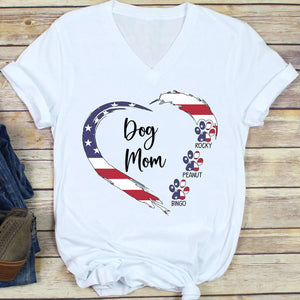 GeckoCustom Dog Mom 4th Of July Personalized Custom Dog Bright Shirt C399