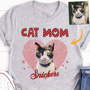 GeckoCustom Dog Mom Cat Mom Personalized Custom Photo Dog Cat Shirt C550V3