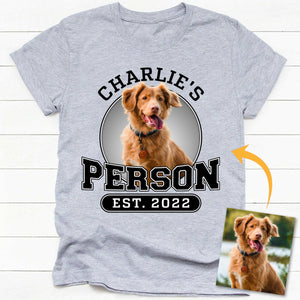 GeckoCustom Dog Person Personalized Custom Photo Dog Cat Pet Shirt C547 Women Tee / Light Blue Color / S