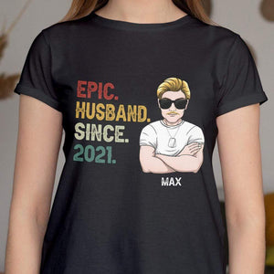 GeckoCustom Epic Husband Since Year Family Shirt Women T Shirt / Black Color / S