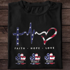 GeckoCustom Faith Hope Love American Personalized Custom Dog Cat Shirt C396