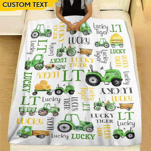 GeckoCustom Farmer Personalized Baby Tractor  Blanket HN590 VPM Cozy Plush Fleece Blanket 50x60 (Favorite)