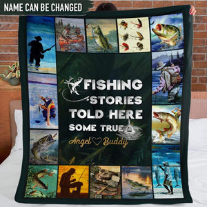 GeckoCustom Fishing Story Told Here Some True Fishing Blanket HN590 VPS Cozy Plush Fleece 30 x 40 Inches (baby size)