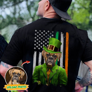 GeckoCustom Flag America Irish Custom Photo Dog Cat Portrait Back Shirt N369 HN590