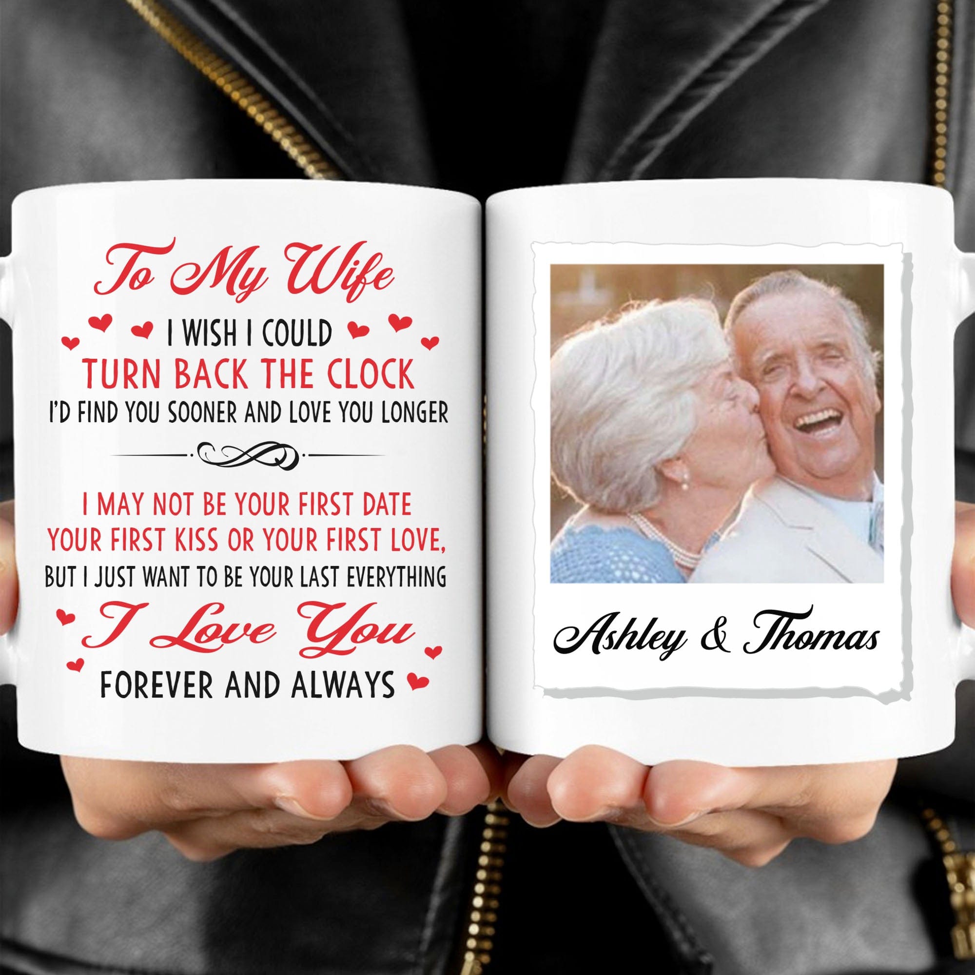 GeckoCustom Forever And Always Personalized Custom Photo Anniversary Mug C580 11oz