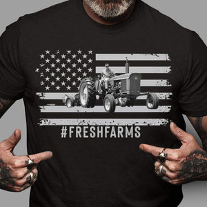 GeckoCustom Framer Flag Custom Image T-shirt, Farmer Gift, Upload photo T shirt HN590 Basic Tee / Black / S