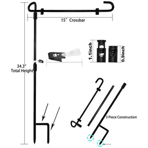 GeckoCustom Garden Iron Flag Pole, garden flag HN590