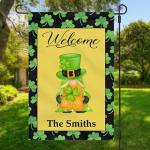 GeckoCustom Gnome St Patricks Day Custom Garden Flag C150 12"x18"