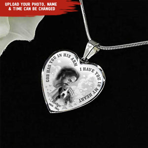 GeckoCustom God Has You In His Arm I Have You In Heart Memorial Dog Cat Necklace HN590 Silver-Plated With Square Box (Favorites)