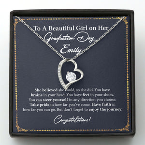 GeckoCustom Graduation Day Personalized Message Card Necklace C192