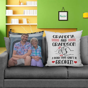 GeckoCustom Grandma and Grandson Bond Family Throw Pillow 2 HN590 14x14 in / Pack 2 (10% OFF)