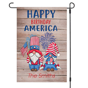 GeckoCustom Happy Birthday America Flag 4th Of July Custom Garden Flag H368 12"x18"