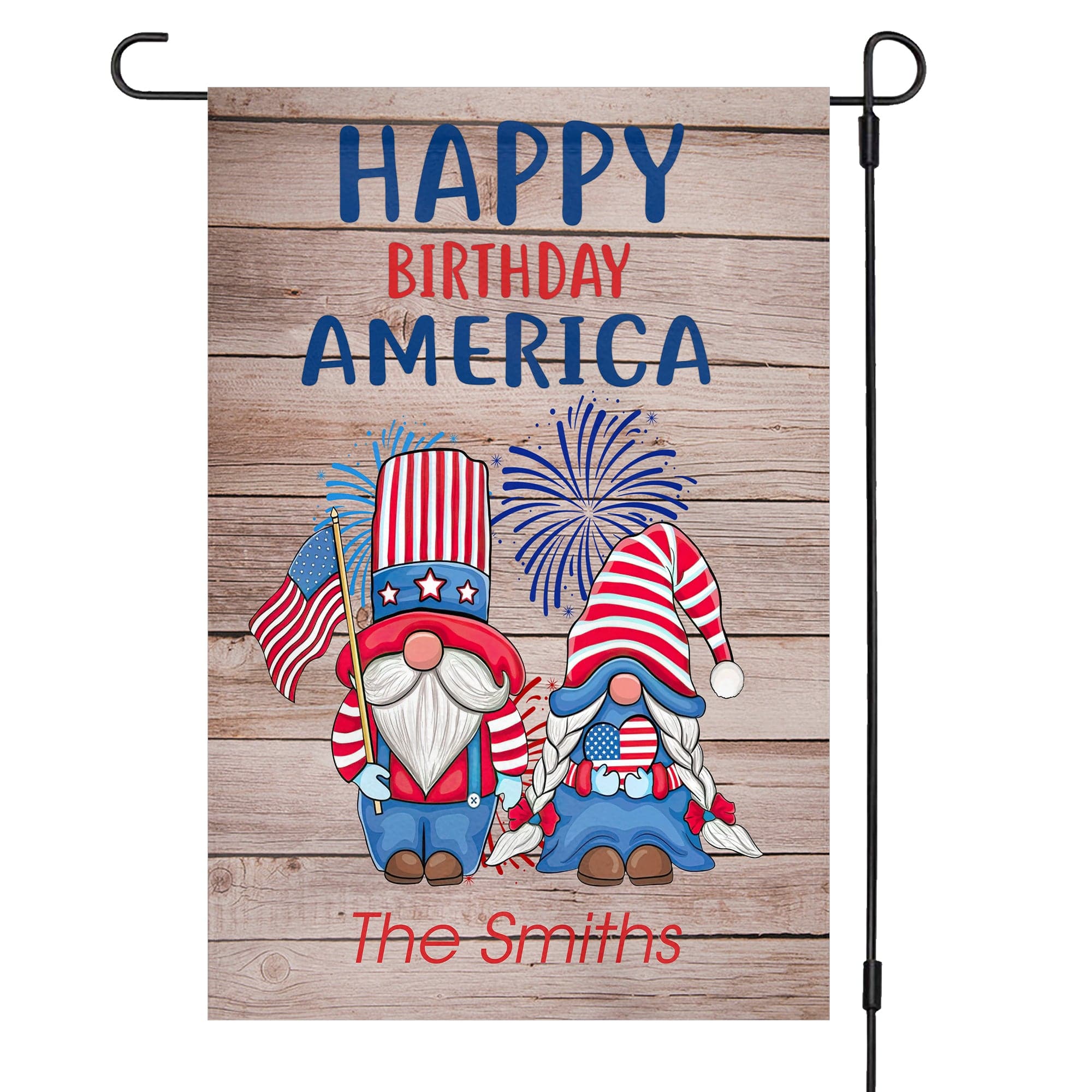 GeckoCustom Happy Birthday America Flag 4th Of July Custom Garden Flag H368 12"x18"