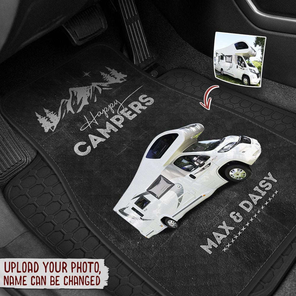 GeckoCustom Happy Campers Car Mats, Upload Photo Car, HN590