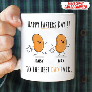 GeckoCustom Happy Farter's Day To The Best Dad Ever Family Coffee Mug, HN590