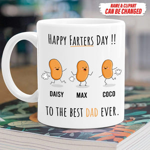 GeckoCustom Happy Farter's Day To The Best Dad Ever Family Coffee Mug, HN590