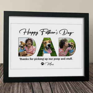 GeckoCustom Happy Father's Day, Dog Picture Frame HN590 10"x8"