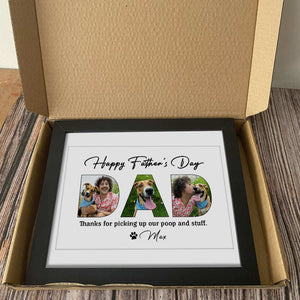 GeckoCustom Happy Father's Day, Dog Picture Frame HN590 10"x8"