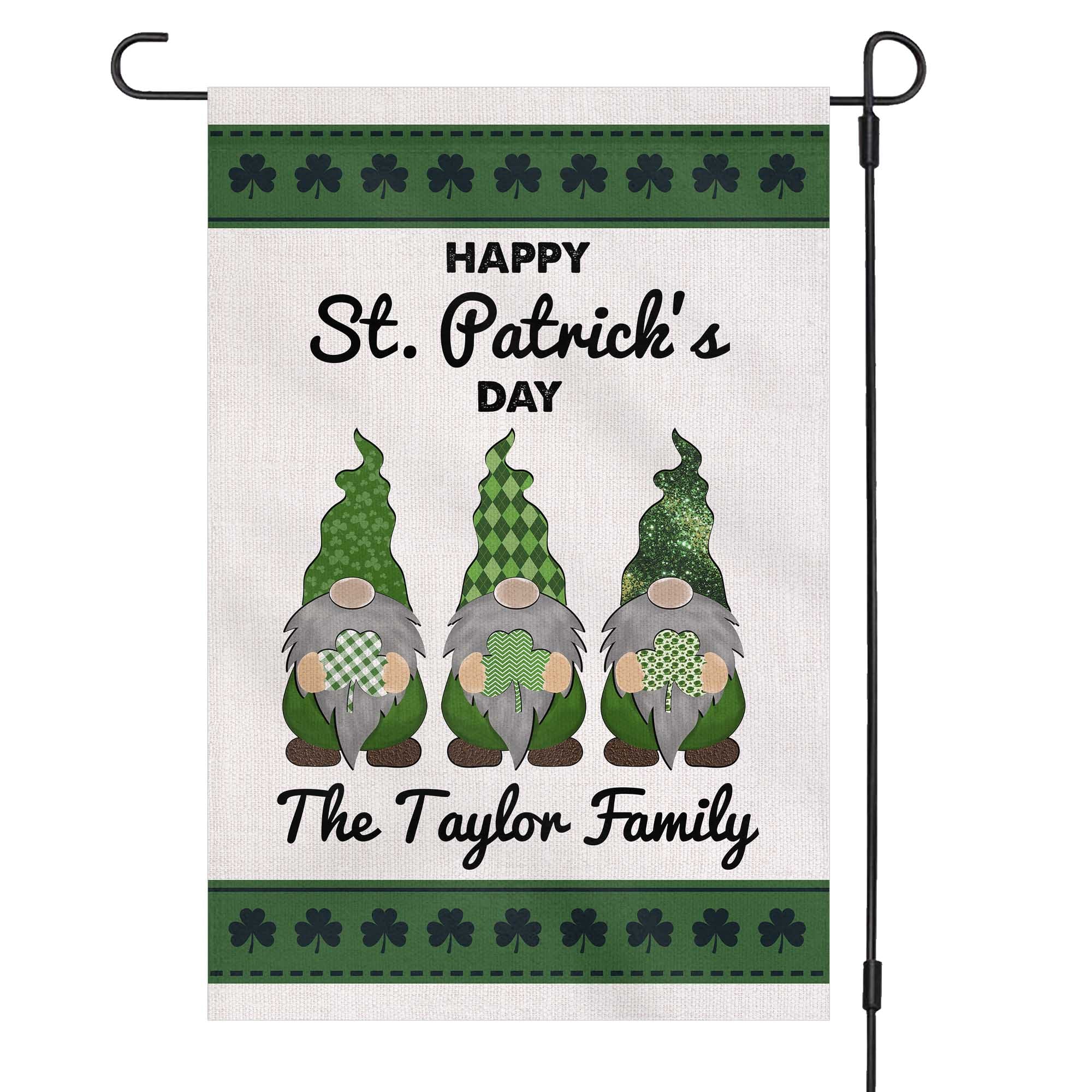 GeckoCustom Happy St. Patricks Day Custom Garden Flag H163 12"x18"