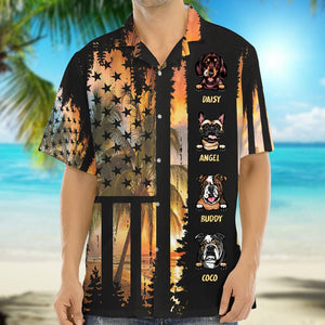 GeckoCustom Hawaiian Sunset Shirt, Upload Dog Photo N369 HN590