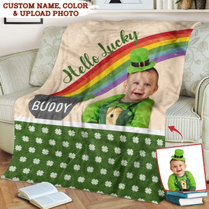 GeckoCustom Hello Lucky Shamrock St.Patricks Day Blanket HN590