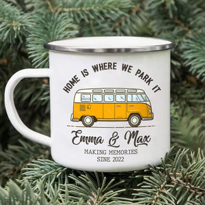 GeckoCustom Home is where we park it Camping Steel Mug, Camping Gift,  Camping Mug HN590 Metal