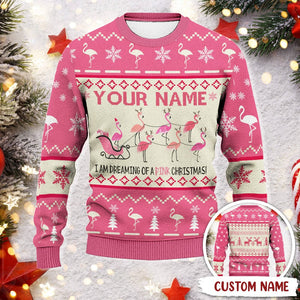 GeckoCustom I Am Dreaming Of Pink Christmas Christmas AOP Ugly Sweater T286 HN590